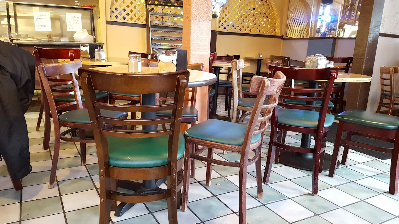 Dining room seating at Peanuts Deluxe Cafe near San Jose City Hall